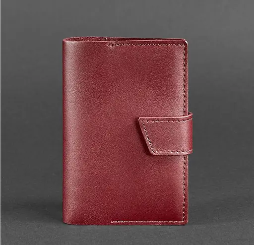 Шкіряна обкладинка для паспорта 4.0 бордова - фото 6
