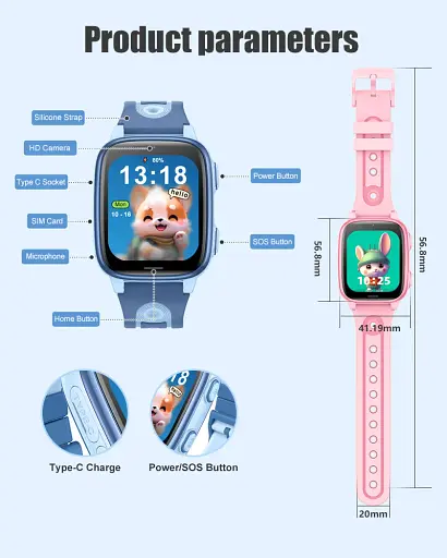 Смарт годинник-телефон дитячі Wonlex CT23 з відеодзвінком WI-FI GPS SIM-карта Pink (18355) - фото 10