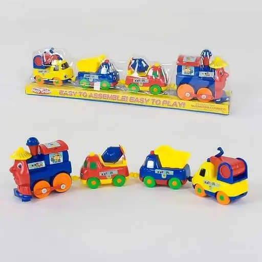 Игрушечный паровоз Baby Toys с магнитиками, на батарейках (M 0374 U) - фото 2