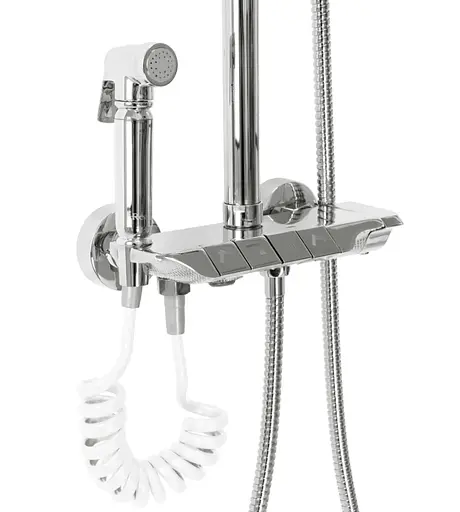 Душовя система Rea Max з термостатом та виливом хром REA-P6616, Хром - фото 10