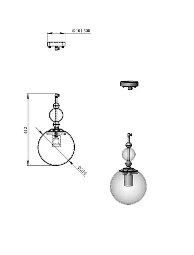 Підвіс FJ Glass Balls PikArt арт. 23689 Латунь Білий - фото 3
