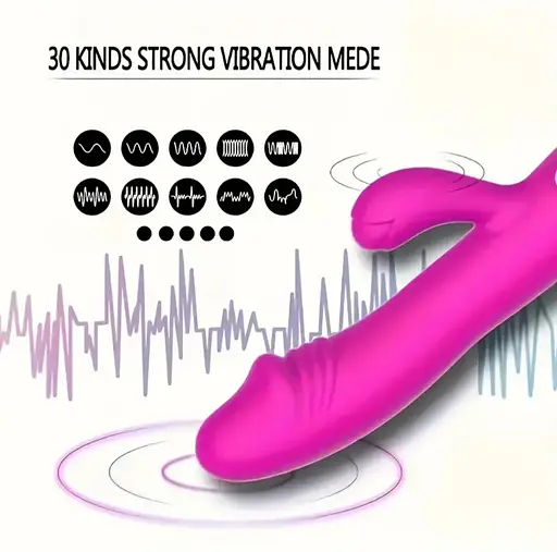 Багатофункціональний вібратор-кролик, стимулятор точки G і клітора, з проникненням і масажем. Рожевий - фото 4