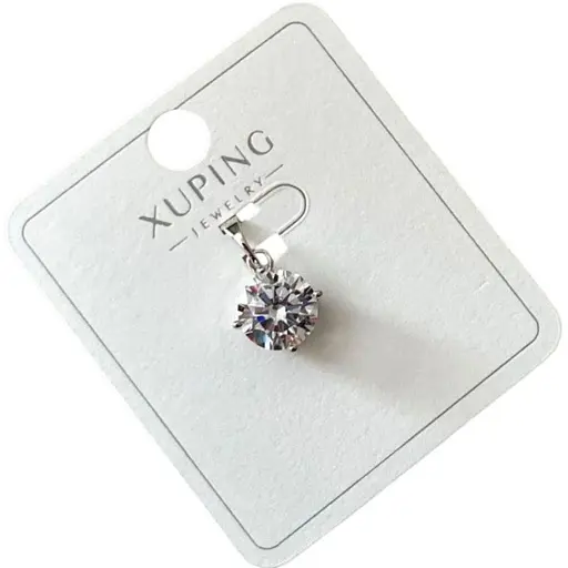 Кулон Xuping на ланцюжку круглий із камінцями - фото 1