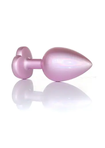 Анальна пробка B - Series HeavyFun Jewellery Pearl Pink Heart Plug S 7 см (прозорий) - фото 3