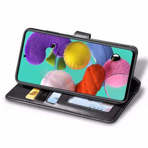 Шкіряний чохол-книжка Getman Gallant (PU) для Samsung Galaxy A51 Чорний - фото 3