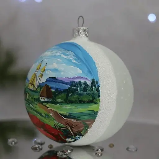 Ялинкова прикраса Санта Шоп Церква Маки скло (4820001112757) - фото 3