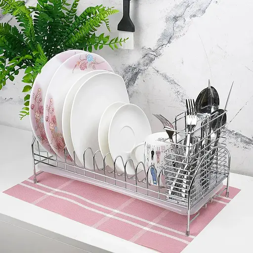 Сушарка для посуду Lemax настільна з тримачем приборів 42.5х19х21.3 см хром (LF-514) - фото 2