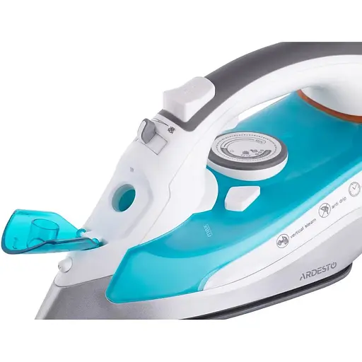 Утюг Ardesto IR-C2228-TQ, White/Blue, 2200W, керамика, паровой удар, постоянная пара 35г/мин, резервур 280мл, вертикальное отпаривание, защита от кальцинации, антикапля, плавная регулировка мощности пара, автоматическое отключение - фото 6