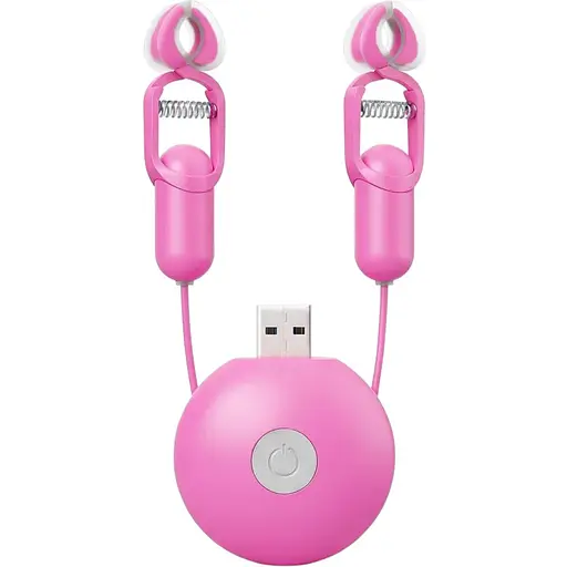 Віброзатискачі для сосків GALAKUin 10 режимів вібрації силікон унісекс USB зарядка рожевий - фото 1