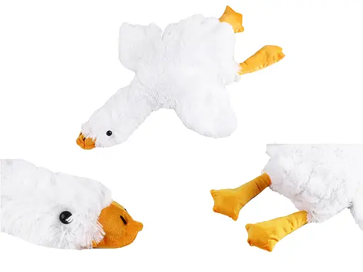 М’яка іграшка Гусак, подушка обіймашка, 70 см, білий, травка