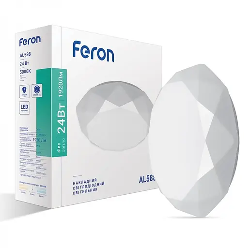 Светильник светодиодный Feron AL588 накладной 24W 5000K (40193) - фото 2