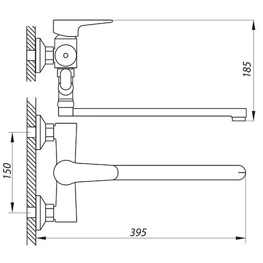 Змішувач для ванни Zerix PUD7 146 ZX2938 Хром - фото 2
