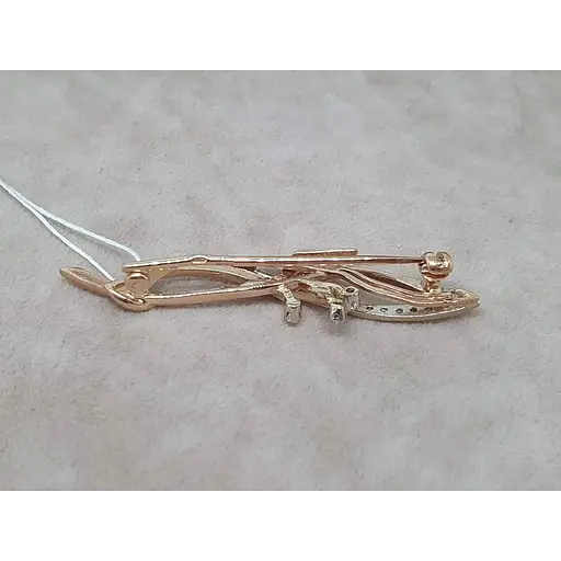 Золота брошка з фіанітами Гаразд. 3580098 - фото 3