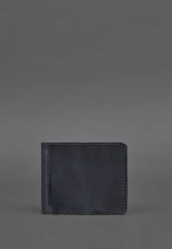 Мужской кожаный портмоне синий 1.0 зажим для денег - фото 2