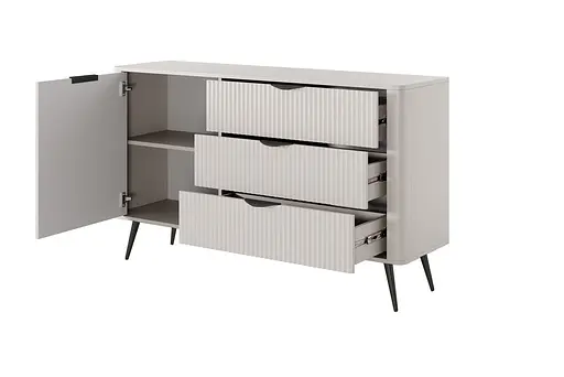 Комод Perfect Home Ланте / Lante 1-дверний з 3 шухлядами і чорними ніжками 1D3S/138 Беж (PFH-091178) - фото 2