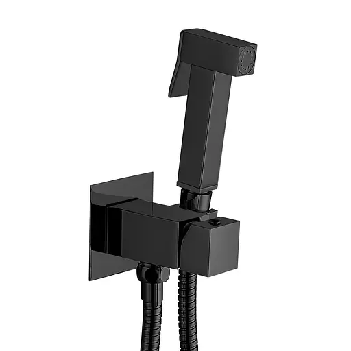 Гігієнічний душ прихованого монтажу Paffoni Tweet Square Mix зі змішувачем і шлангом (колір - чорний матовий) ZDUP112NO - фото 1