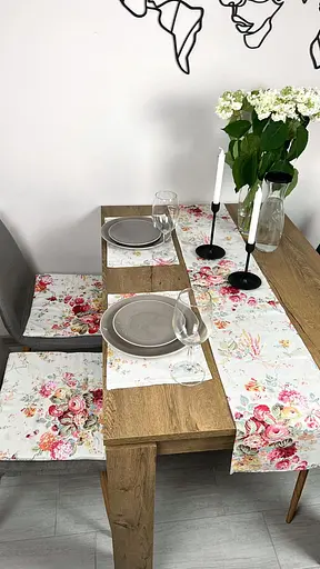 Комплект Дорожка водоотталкивающая Цветочный принт 280х40 см 4 шт. - фото 3