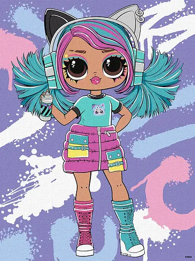 Набір для розпису по номерах для дітей 5+ Tweens LOL Skate Dance Emma Emo, Ideyka, 30x40 см, КНО1212