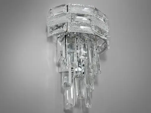 Елегантна новинка, настінний світильник з кришталю на 2 лампи, хром - фото 2