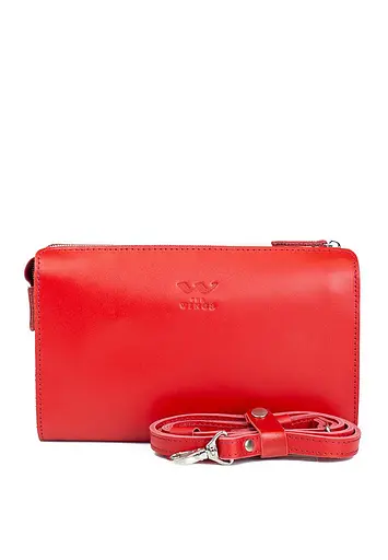 Жіночий шкіряний млатч червоний - фото 2