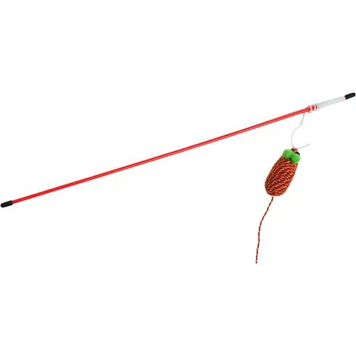 Іграшка для котів Fox Вудка-дражнилка Кольорова мотузкова мишка  - фото 1