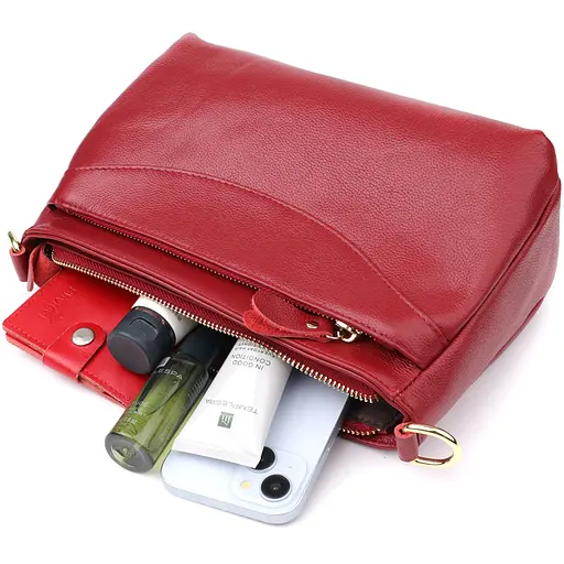 Женская сумка Vintage с твердым дном из натуральной кожи 27х16х11 см sum0027557 - фото 8