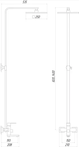 Душова система Globus Lux Sicilia SBQ-SH-02, Нікель - фото 5