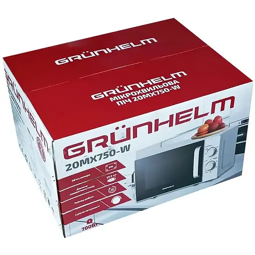 Мікрохвильова піч Grunhelm 20MX750-W 700 Вт 20 л біла (138239) - фото 7