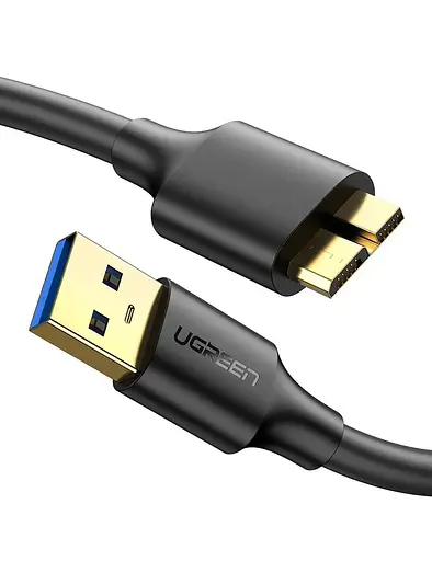 Кабель Ugreen US130 USB 3.0 A Male to Micro USB 3.0 Male Cable 2 м (чорний)(10843) - фото 1