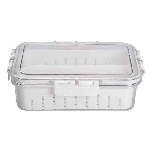 Контейнер для хранения пищевых продуктов Yiwu HP-27-11 пластиковый с двумя отсеками белый - фото 2