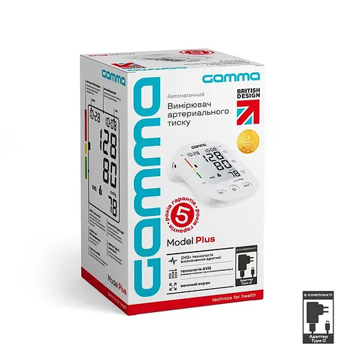 Тонометр Gamma Plus 4Gen Type-C з адаптером автоматичний на плече - фото 2