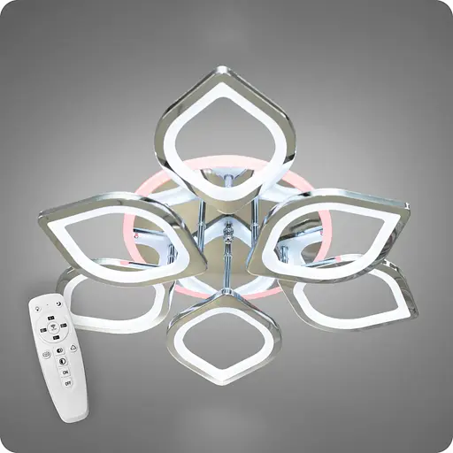 Люстра світлодіодна 517 Dlight 3color з пультом 115Вт Хром (01767) - фото 2