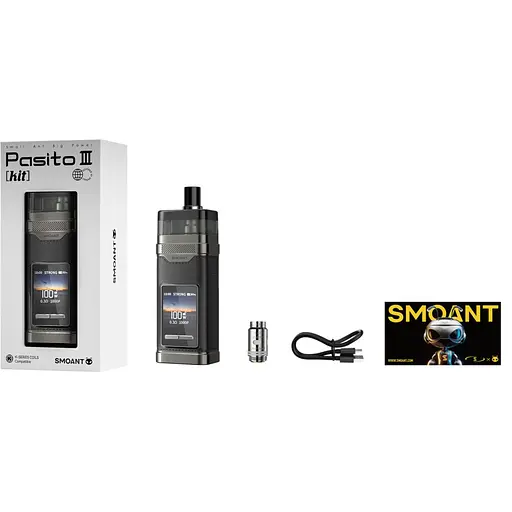 Под-система Smoant Pasito 3 100W Pod 2800mAh 7ml електронна сигарета Kit Space Grey (18827) - фото 2
