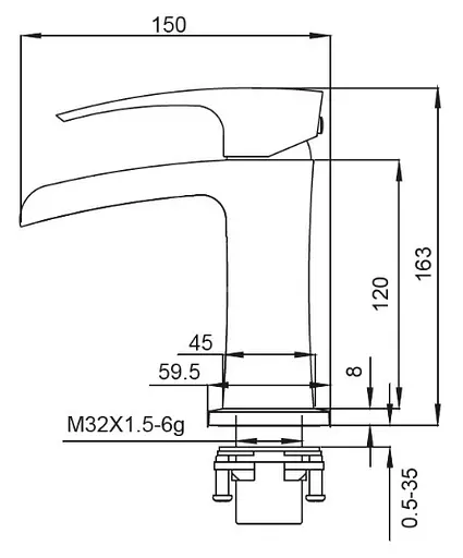 Змішувач для умивальника Koer "Водоспад" KB-14007-04 KR5155 Білий матовий - фото 2