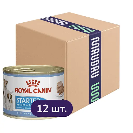 Вологий корм для вагітних собак і цуценят Royal Canin Starter Мother & Вabydog Мousse 2.34 кг (12 шт. х 195 г)