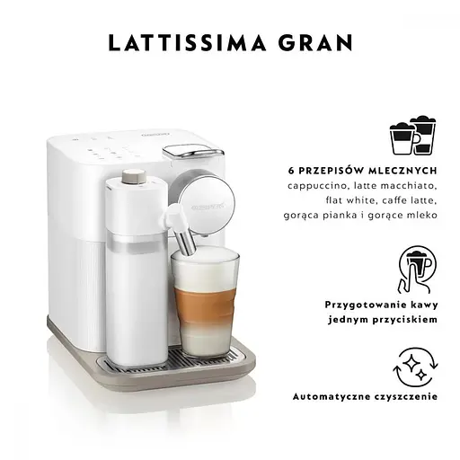 Капсульная кофемашина эспрессо Delonghi Nespresso Gran Lattissima EN 640.W - фото 2