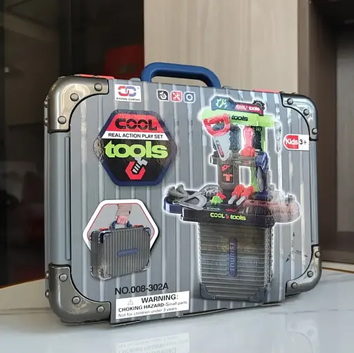 Набір інструментів у кейсі Cool Tools 2в1 – дитячий верстат із валізкою - фото 5