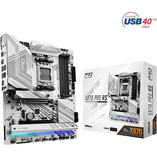 Материнская плата ASRock X870 PRO RS (AM5/X870, 4xDDR5, 2xPCIex16, HDMI/USB4, 4xSATA, 3xM.2, 2.5GLan, ATX) - фото 5