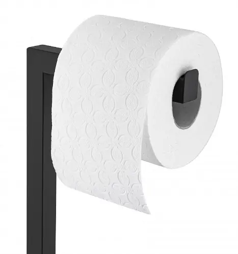 Стойка для ершика и туалетной бумаги Yoka Saki black bamboo PD.SAKI-BLK, Черный матовый - фото 7