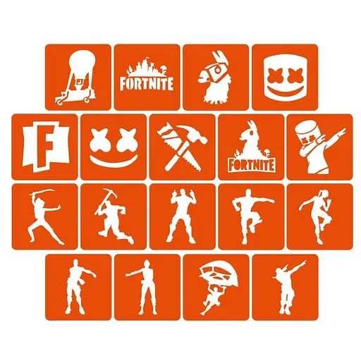 Набір трафаретів для біо-тату Fortnite Fortnite_5x5_18_1