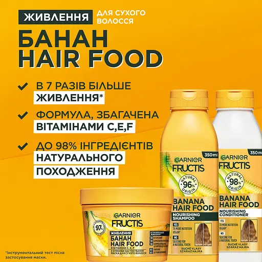 Шампунь Garnier Fructis Hair Food Banana для дуже сухого волосся 350 мл - фото 6
