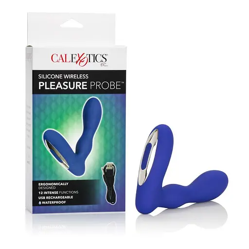 Вібростимулятор простати Wireless Pleasure Probe, 10.5 см синій - фото 9