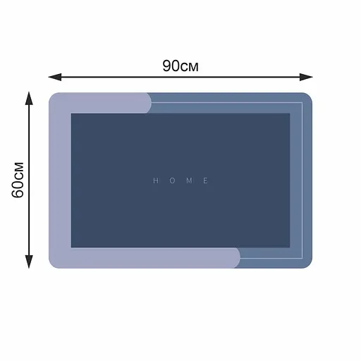 Диатомитовый коврик Aquarius Home для ванной Суперпоглощающий 60х90 см Голубой - фото 2