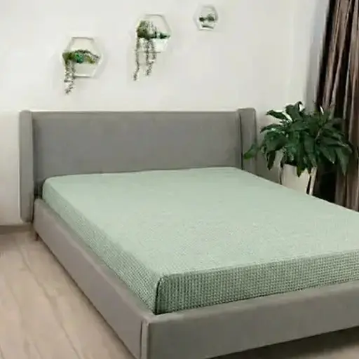 Простирадло Бамбук Світло-зелене м'яке завдовжки 2,00 × 2,30 м для двоспального різання - фото 1