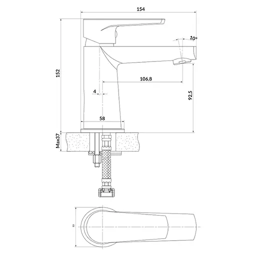 Змішувач для умивальника Cersanit Moduo хром S951-372 Хром - фото 2