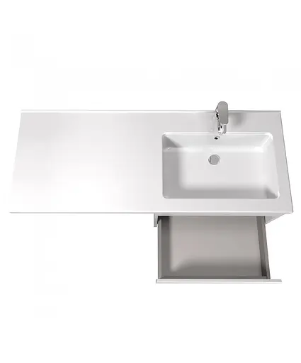 Тумба Мойдодир Wing 60-А-W з умивальником Rodeo 120 R з крилом над пралкою підвісна Білий - фото 6