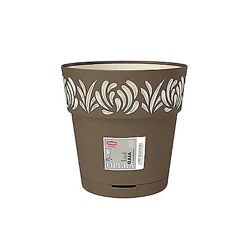 Вазон пластиковый OPERA GAIA, круглый, с автополивом, 30 см, 11,8 л (88602)