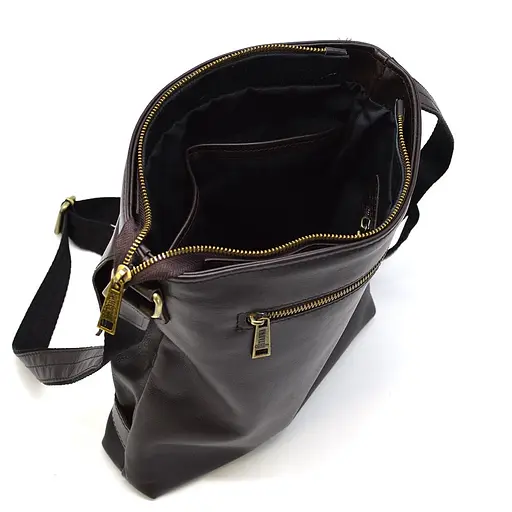 Кожаная мужская сумка через плечо TARWA 29х31х8 см nsa0001266 - фото 8