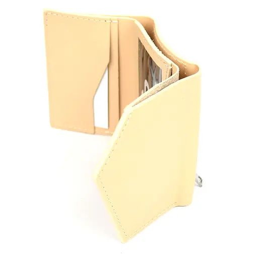 Кожаный кошелек Mini с асимметричным клапаном Grande Pelle 10х9.5х2 см acs0032123 - фото 7