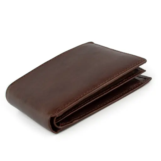 Кошелек мужской кожаный Virginia Conti Т813 коричневый без кнопки - фото 6